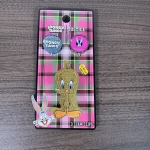 Looney Tunes x Justice Hair Clips – Tweety &‎ Bugs Bunny Glitter Claw Clip Set